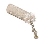 amangul Épingle à cheveux luxueuse avec perles pour fille, fête d'anniversaire, concours de beauté, fleur en cristal, couvre-chefs de mariage (perles blanches)