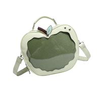 amangul Itabag Sac à bandoulière en cuir synthétique pour femme Motif fruits, Vert, 23×22×8cm