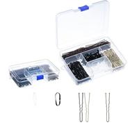 amangul Kit d'épingles à cheveux latérales comprenant une épingle à cheveux en fer et des élastiques à cheveux pour femme - Différents styles de cheveux - Outil de tressage avec boîte (lot de 4)