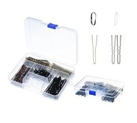 amangul Kit d'épingles à cheveux latérales comprenant une épingle à cheveux en fer et des élastiques à cheveux pour femme - Différents styles de cheveux - Outil de tressage avec boîte (lot de 5)