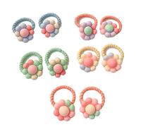 amangul Lot de 10 chouchous élastiques à cheveux pour petites filles et tout-petits avec motifs colorés de fleurs ou de fruits (10 p)