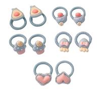 amangul Lot de 10 chouchous élastiques pour petites filles et tout-petits avec motifs colorés de fleurs ou de fruits (10 pièces en bleu)