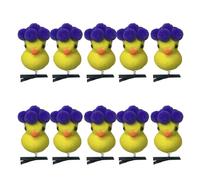 amangul Lot de 10 pinces à cheveux en forme de canard jaune avec motifs floraux pour enfants, adolescents et femmes (comme indiqué)