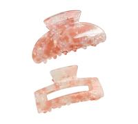 amangul Lot de 2 pinces à cheveux colorées pour femmes et filles - Couleur bonbon - Design carré en demi-cercle pour cheveux épais ou fins (poudre de cristal, semi-plus squ)