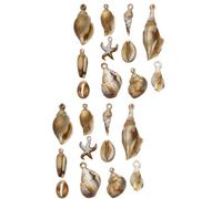 amangul Lot de 22 breloques en acrylique pour fabrication de bijoux et pendentifs sur le thème de la mer pour colliers et bracelets, Shell: 17x20mm--30x38mm Starfish: 18x25mm, Acrylique