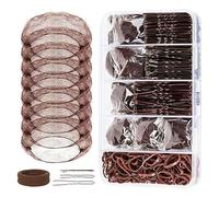 amangul Lot de 260 accessoires de danse pour cheveux comprenant des épingles à cheveux en forme de U pour chignon de ballet et compétitions Marron