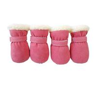 amangul Lot de 4 paires de chaussures antidérapantes pour chiots, coupe-vent, chaussures d'hiver antidérapantes pour chien, chaussures de neige épaisses et chaudes pour l'extérieur