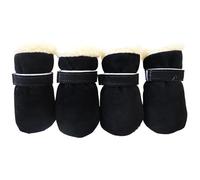 amangul Lot de 4 paires de chaussures antidérapantes pour chiots, coupe-vent, chaussures d'hiver antidérapantes pour chien, chaussures de neige épaisses et chaudes pour l'extérieur