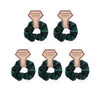 amangul Lot de 5 chouchous élastiques en satin pour demoiselle d'honneur - Pour fête prénuptiale, mariage, queue de cheval - Vert