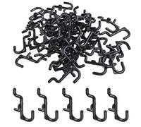 amangul Lot de 50 crochets noirs en forme de J résistants pour panneau perforé