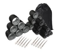 amangul Lot de 6 bigoudis avec pince à cheveux en métal pour salon de coiffure longue à courte et formelle Noir