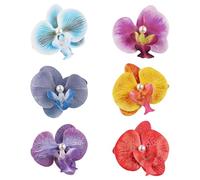 amangul Lot de 6 pinces à cheveux en forme d'orchidées, en forme de bec de canard, pour femmes, vêtements de plage, vacances, accessoires de coiffure, (7 12)