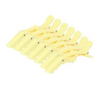 amangul Lot de 7 pinces à cheveux neutres à double charnière pour femme, coiffure professionnelle (jaune)