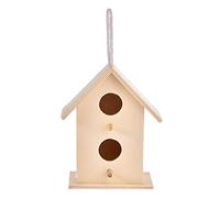 amangul Maison D'oiseau avec Entrée Et Perchoir pour Suspension Extérieure en Bois Naturel Décoration De Patio Jardin Extérieur pour Maison Cardinaux