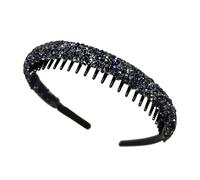 amangul Molan Serre-tête à dents souples et élastiques pour filles Noir