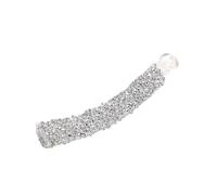 amangul Pince à cheveux banane en strass pour queue de cheval - Décoration pour cheveux épais et fins - Ajoute de la mode à n'importe quel look (diamant blanc)