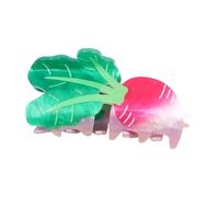 amangul Pince à cheveux en acrylique sur le thème des fruits pour femmes et filles, support de queue de cheval solide avec couleur vive pour porter au quotidien (radis)