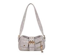 amangul Sac à bandoulière décontracté pour femme en polyuréthane texturé doux avec sangle ergonomique, sac de travail, sac à main de voyage, sac à main facile à transporter au quotidien, gris, One