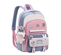 amangul Sac à dos d'école pour filles, sac d'ordinateur portable, grand sac à livres avec épingles et pendentif, F, L