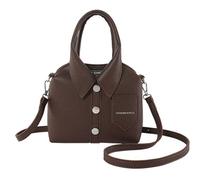 amangul Sac à main à bandoulière en cuir PU avec poignée supérieure pour femme, sangle réglable, fermeture éclair, couleur unie, sac à bandoulière tendance, café, One Size