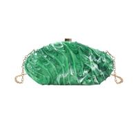 amangul Sac de soirée en acrylique à la mode en coquillage irrégulier, sac à bandoulière pour mariage et cocktail, sac géométrique en acrylique, Vert, One Size