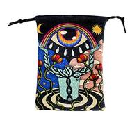 amangul Sac de tarot imprimé avec cordon de serrage, sac à dés, sac à cartes, sac à bijoux, sac cadeau de voyage pour homme et femme