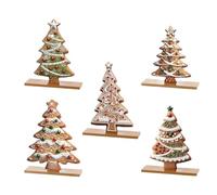 amangul Sapin de Noël en pain d'épices, décorations de table en bois, sapins de Noël, centres de table, décoration d'intérieur, figurines de collection