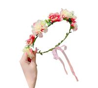 amangul Serre-tête à fleurs en tissu doux pour filles - Couronne de cheveux pour fête d'anniversaire, mariage - Accessoires photo (4)