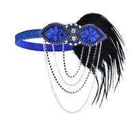 amangul Serre-tête années 1920-1920, accessoire pour cheveux vintage années 1920, pince à cheveux à paillettes (bleu)