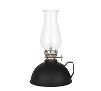 amanigo Lampe huilée Mat avec poignée Huile de Fer Can - Retro Mobil Lampe Antique Candle Kerosene Lampe for Camping d'urgence à Domicile (7.48in) (Color : Black), Noir