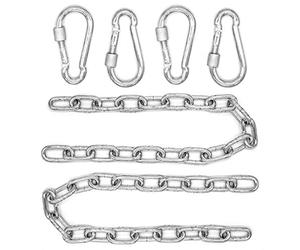 AMANKA 2X 50cm Chaîne de Chaise Suspendue 230kg - 4 Mousquetons - Suspension de Balançoire Hamac