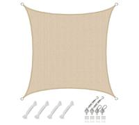 AMANKA 2x2 Voile d'Ombrage Carrée Respirante - Toile de Jardin UV avec Fixation Acier INOX