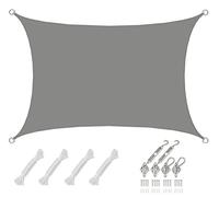 AMANKA 2x3 Voile d'Ombrage Rectangulaire Étanche à l'eau - Toile de Jardin avec Fixation Acier INOX