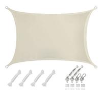 AMANKA 2x3 Voile d'Ombrage Rectangulaire Étanche à l'eau - Toile de Jardin avec Fixation Acier INOX