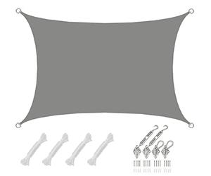 AMANKA 2x3 Voile d'Ombrage Rectangulaire Étanche à l'eau - Toile de Jardin avec Fixation Acier INOX
