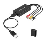 AMANKA Adaptateur HDMI RCA, HDMI vers 3RCA CVBS AV Composite Video Audio Convertisseur Adaptateur Compatible avec DVD TV PS3 VHS VCR STB Blue-Ray Projecteur