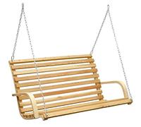 AMANKA Balancelle de Jardin en Bois pour 3 Personnes avec accoudoirs Beige