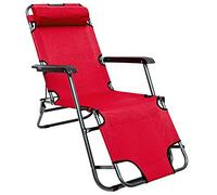 AMANKA Chaise Longue Inclinable Pliante en Acier - 153x60 Cm - avec Appuie Tête Réglable Repose Jambes Dossier Ajustable - pour Jardin Terrasse Camping Balcon - Charge Maximale 100 Kg