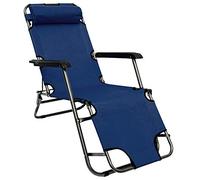 AMANKA Chaise Longue Inclinable Pliante en Acier - 153x60x30 Cm - avec Appuie Tête Réglable - Repose Jambes Dossier Ajustable - pour Jardin Terrasse Camping Balcon - Charge Maximale 100 Kg