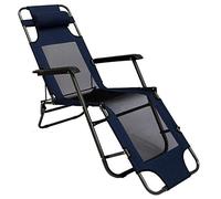 AMANKA Chaise Longue Inclinable Pliante en Acier - 178 x 60 Cm - avec Appuie Tête Réglable Repose Jambes Dossier Ajustable - pour Jardin Terrasse Camping Balcon - Charge Maximale 100 Kg