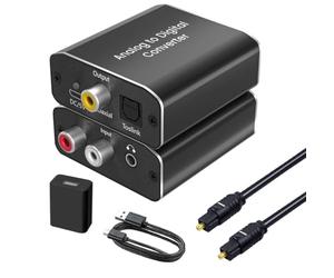 AMANKA Convertisseur Analogique-Numérique, Audio Analogique vers Numérique Adaptateur Stéréo L/R RCA vers Numérique SPDIF Optique Coaxial Toslink pour PS3 HDTV Xbox Blue Ray Sky DVD
