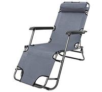 AMANKA D&S Vertriebs Chaise de Camping Pliante Gris 153 x 60 cm