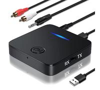 AMANKA Émetteur Bluetooth 5.0, Récepteur Bluetooth Adaptateur Bluetooth avec Jack 3.5 mm Sortie Stéréo pour TV, PC, Téléphone et Home Cinéma