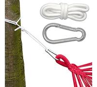 AMANKA Ensemble de Fixation Hamacs Balancoires Kit Complet - Cordes et Mousquetons Inclus - Charge Maximale 160 Kg -Installation Facile - Accessoire de Suspension Jardin Terrasse Camping