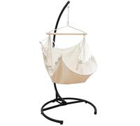 AMANKA Fauteuil Suspendu avec Armature - 210 cm - avec Support et Fauteuil de Relaxation XL - Balançoire de Jardin pour Adultes - Fauteuil de Jardin, de Balcon, à Bascule