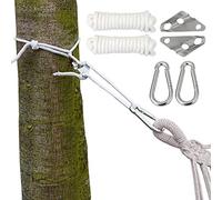 AMANKA Kit pour Accrocher Votre Hamac XXL Corde 6 mm Poids Max. supporté 190 Kg Kit Complete INCL Mousquetons et de Régulateur de Longueur