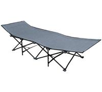 AMANKA Lit de Camp Pliable de Portable avec Sac INCL idéal pour Faire du Camping Voyager Se Bronzer Structure en Acier 190x70cm 10 Pieds Gris