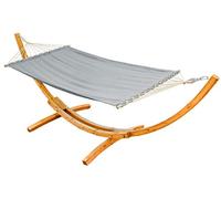 AMANKA Support Hamac Bois 325 cm - Double Pied Intérieur Extérieur - Structure Stable 2 Places pour Jardin Terrasse Balcon - Support Robuste Relax Maison Utilisation Polyvalente Famille Confort Repos