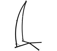 Support pour fauteuil suspendu 215cm Soutien en acier pour accrocher balancelle et chaises suspendues poids max 120kg métal noir