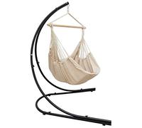 AMANKA XXL Fauteuil Suspendu Jardin avec Support - 210cm Support Hamac Chaise - 185x130cm Chaise Suspendue Exterieur - Support Chaise Suspendu - Fauteuil a Suspendre Fauteuil Relax Chaise d'Exterieur